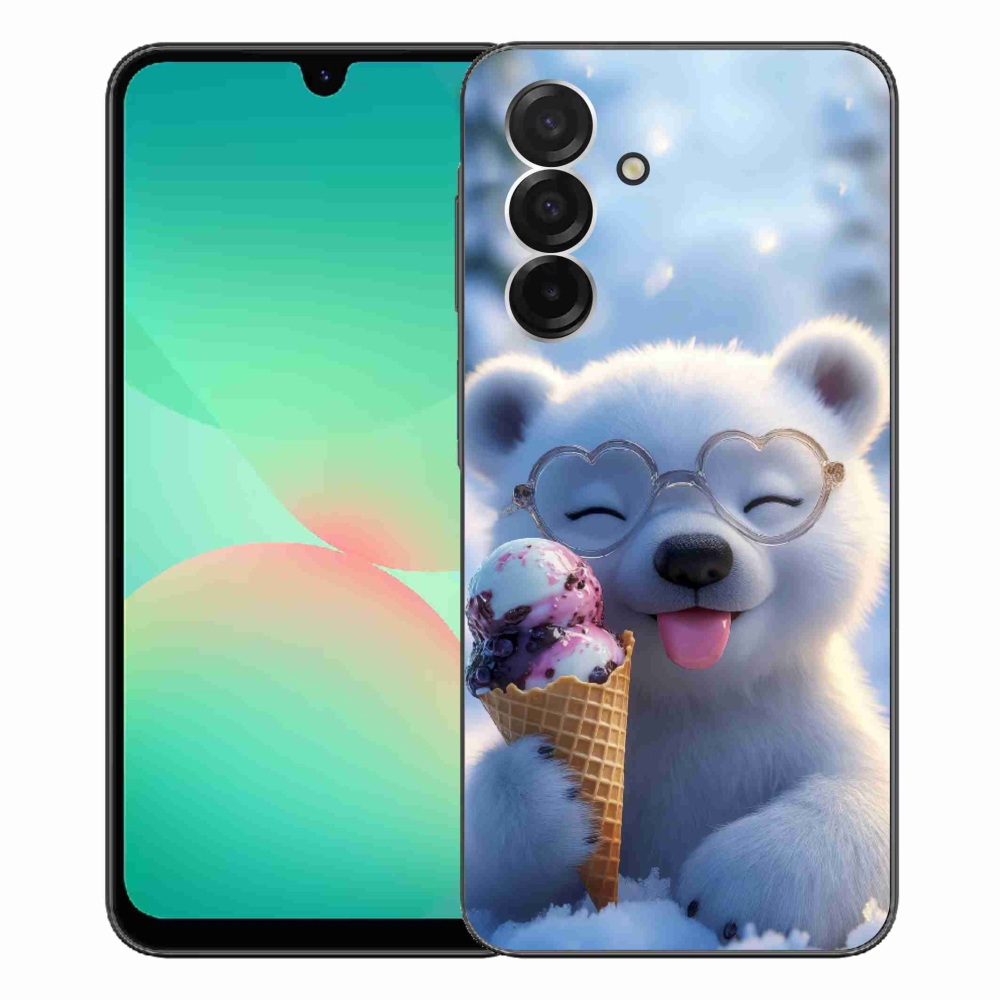 Gelový kryt mmCase na Samsung Galaxy A26 5G - medvídek se zmrzlinou