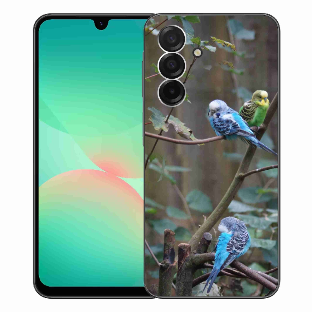 Gelový kryt mmCase na Samsung Galaxy A26 5G - papoušci na větvi