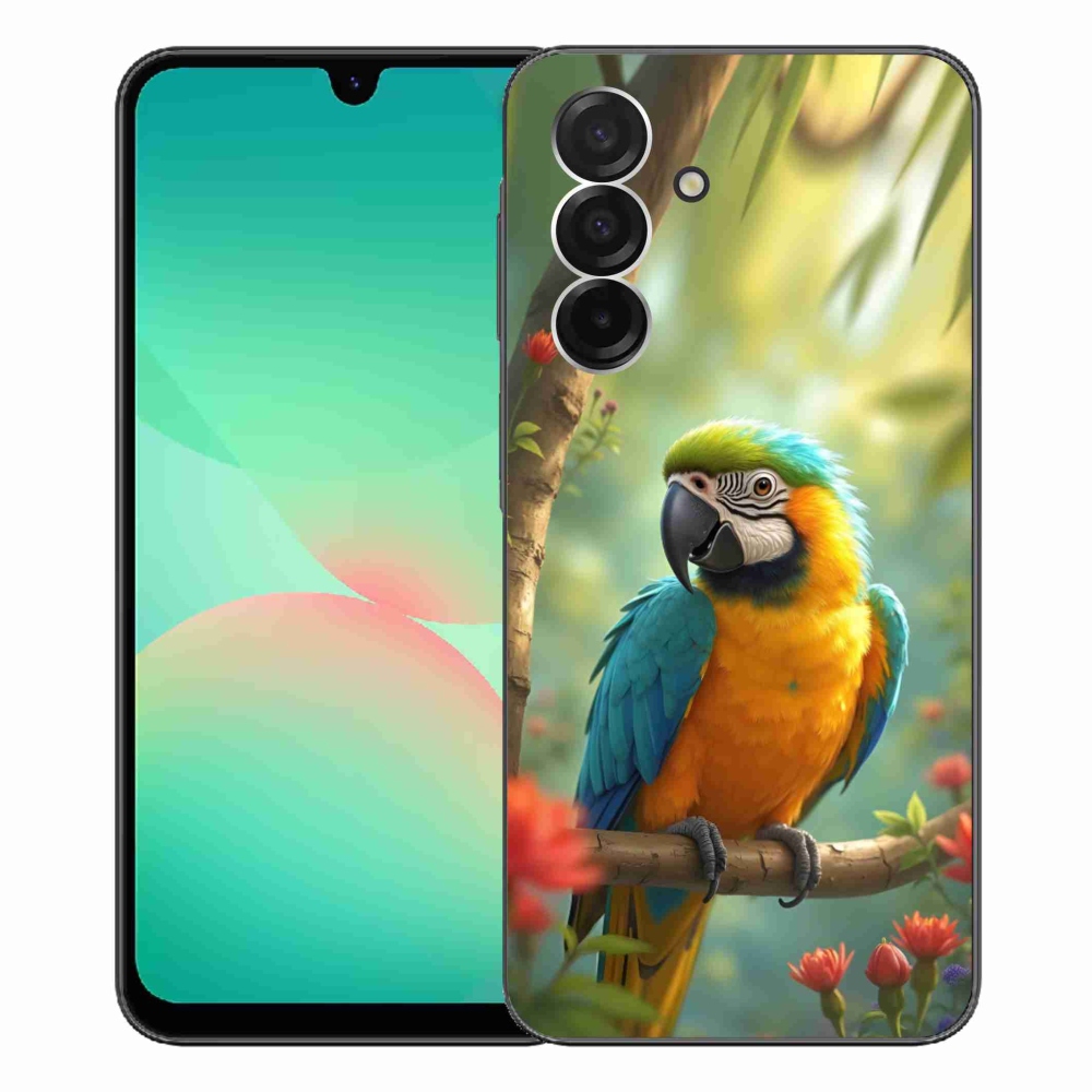Gelový kryt mmCase na Samsung Galaxy A26 5G - papoušek ara modrožlutá
