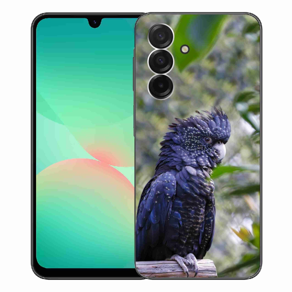 Gelový kryt mmCase na Samsung Galaxy A26 5G - papoušek kakadu černý