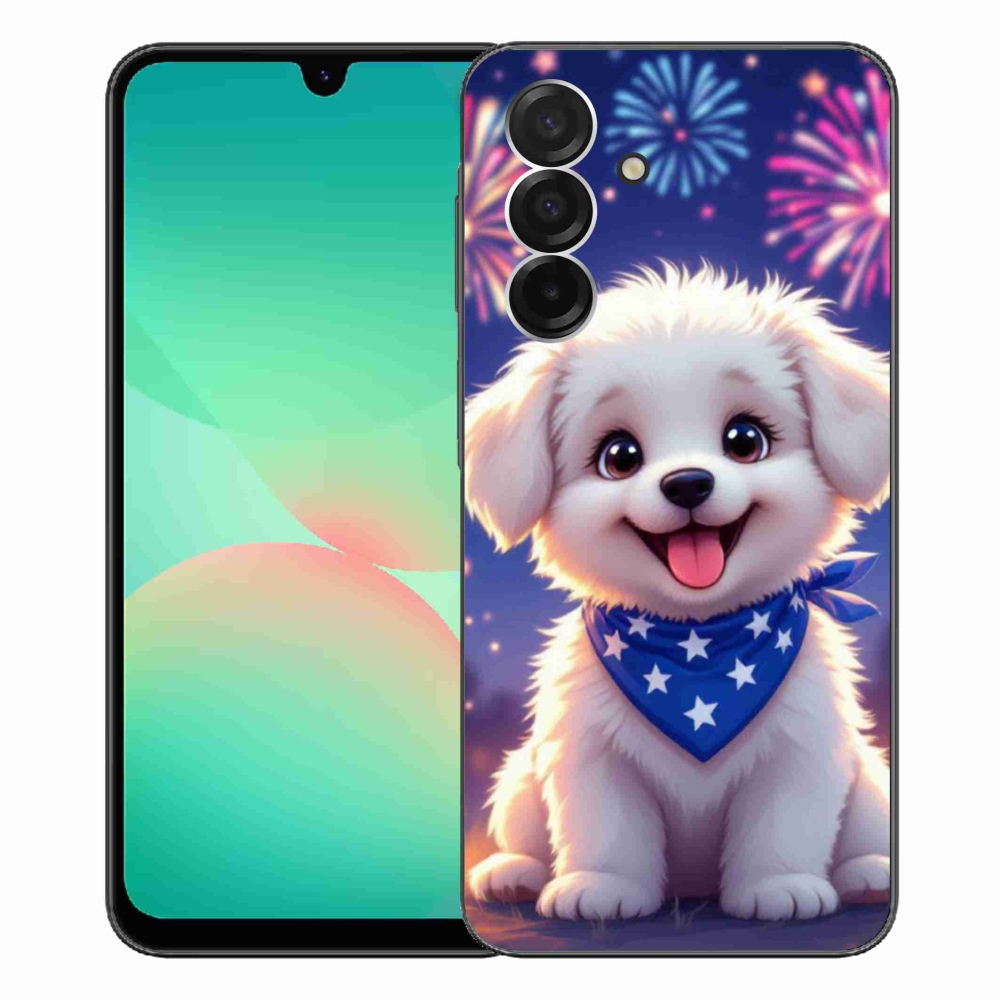 Gelový kryt mmCase na Samsung Galaxy A26 5G - slavnostní štěně