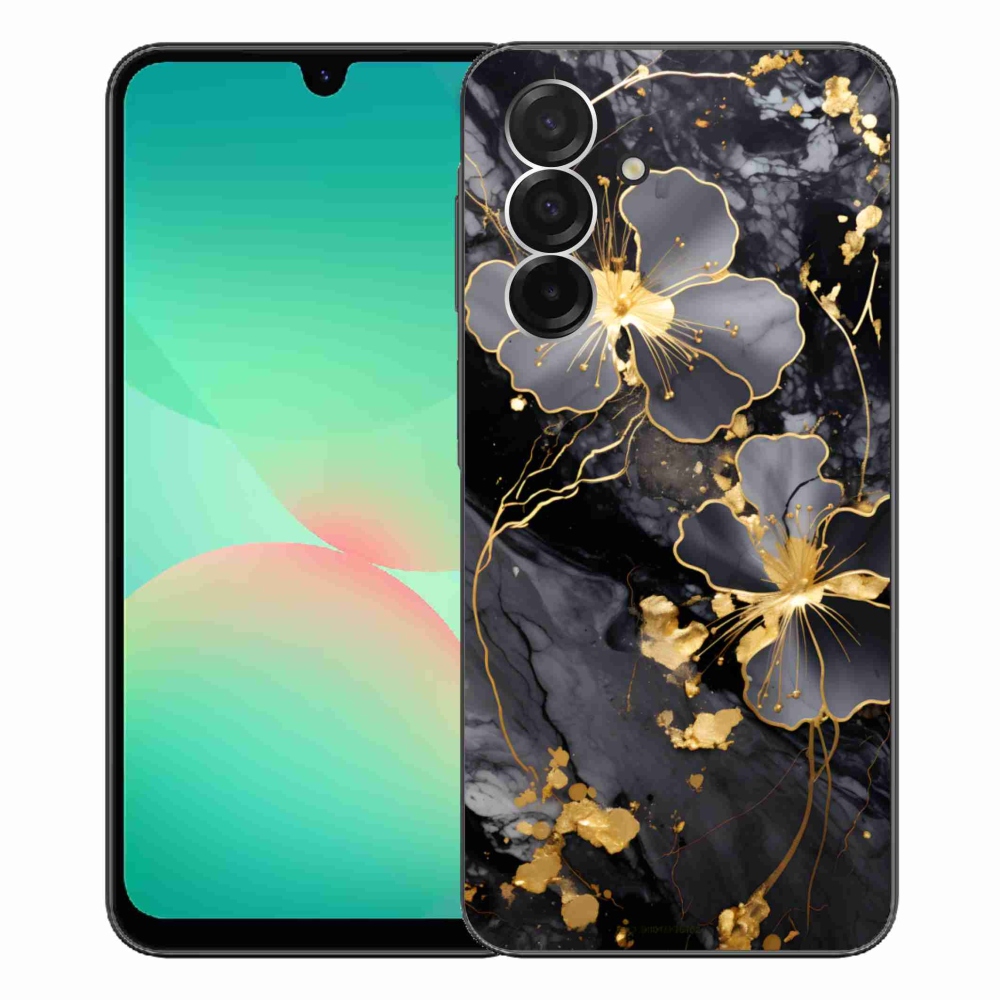 Gelový kryt mmCase na Samsung Galaxy A26 5G - zlaté květy