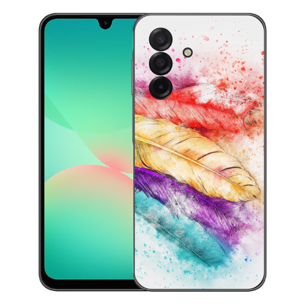 Gelový kryt mmCase na Samsung Galaxy A27 5G - barevné peří