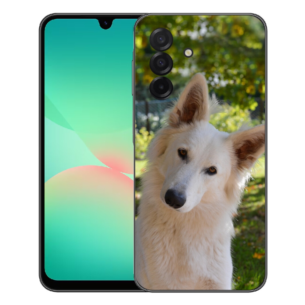 Gelový kryt mmCase na Samsung Galaxy A27 5G - bílý švýcarský ovčák 1