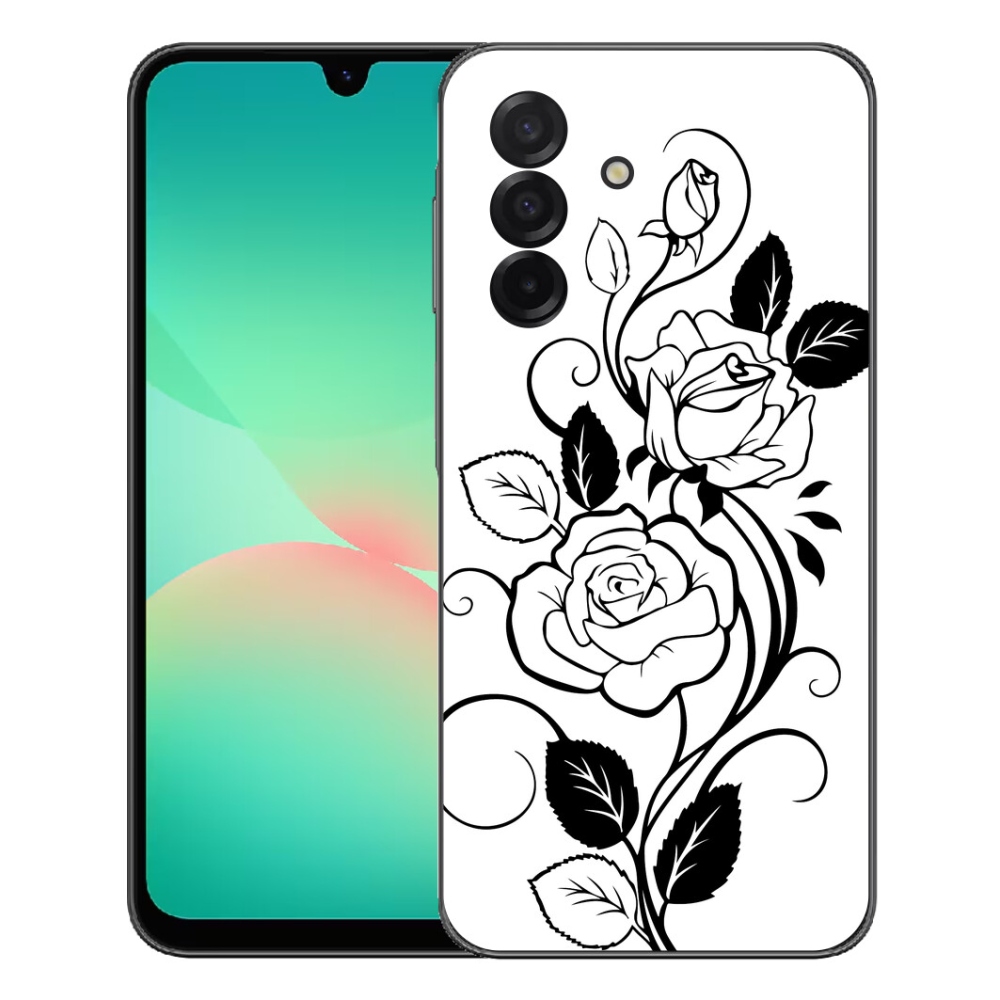Gelový kryt mmCase na Samsung Galaxy A27 5G - černobílá růže
