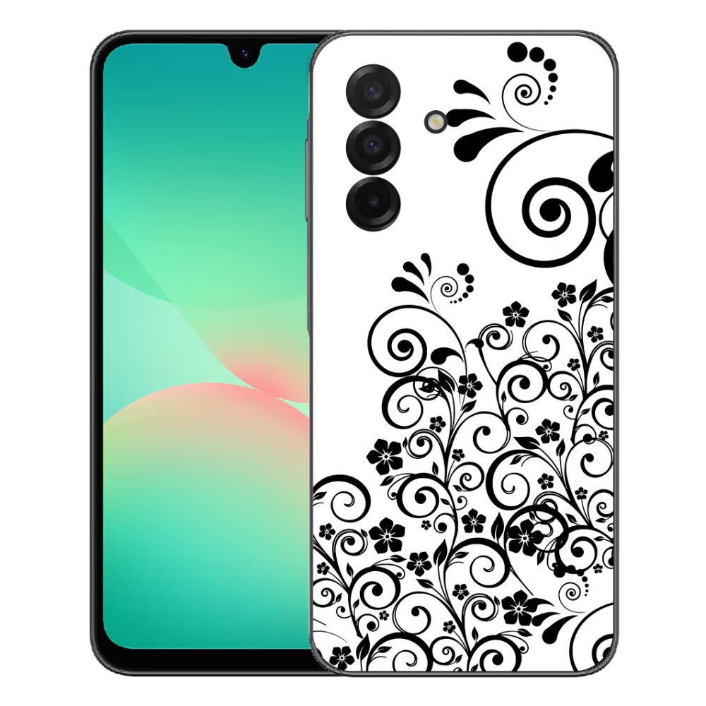 Gelový kryt mmCase na Samsung Galaxy A27 5G - černobílé květinové vzory