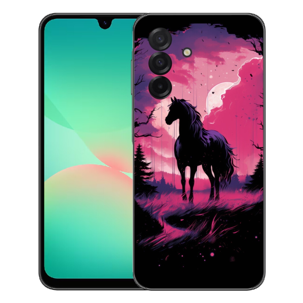 Gelový kryt mmCase na Samsung Galaxy A27 5G - černý kreslený kůň 1