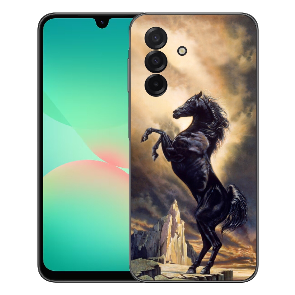 Gelový kryt mmCase na Samsung Galaxy A27 5G - černý kreslený kůň