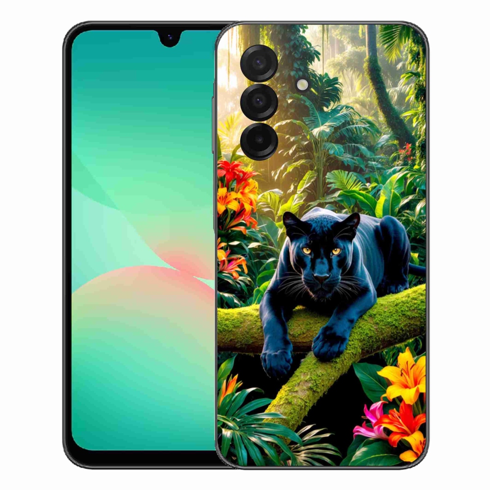 Gelový kryt mmCase na Samsung Galaxy A27 5G - černý panter v džungli