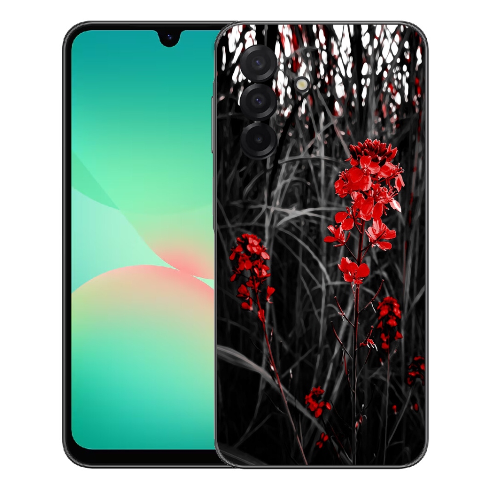 Gelový kryt mmCase na Samsung Galaxy A27 5G - červená rostlina
