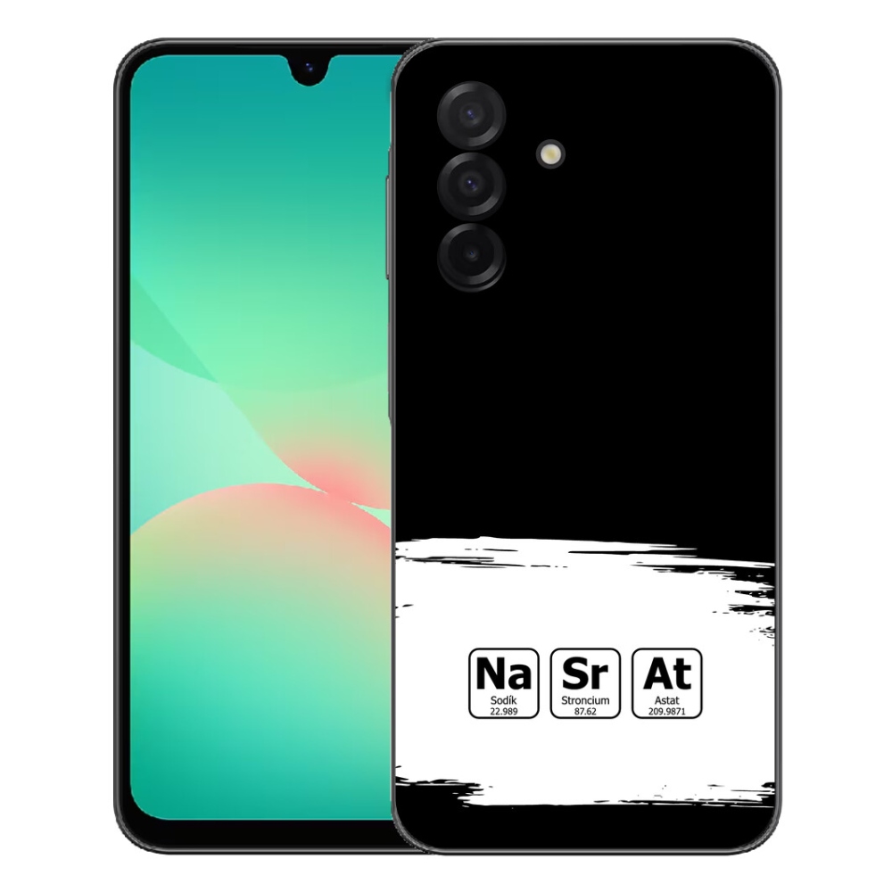 Gelový kryt mmCase na Samsung Galaxy A27 5G - chemické prvky bíločerné pozadí