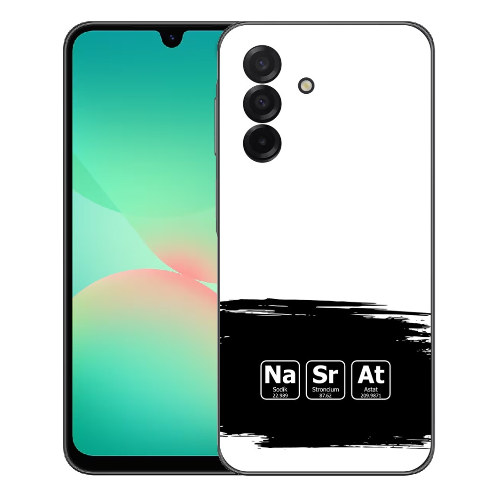 Gelový kryt mmCase na Samsung Galaxy A27 5G - chemické prvky černobílé pozadí