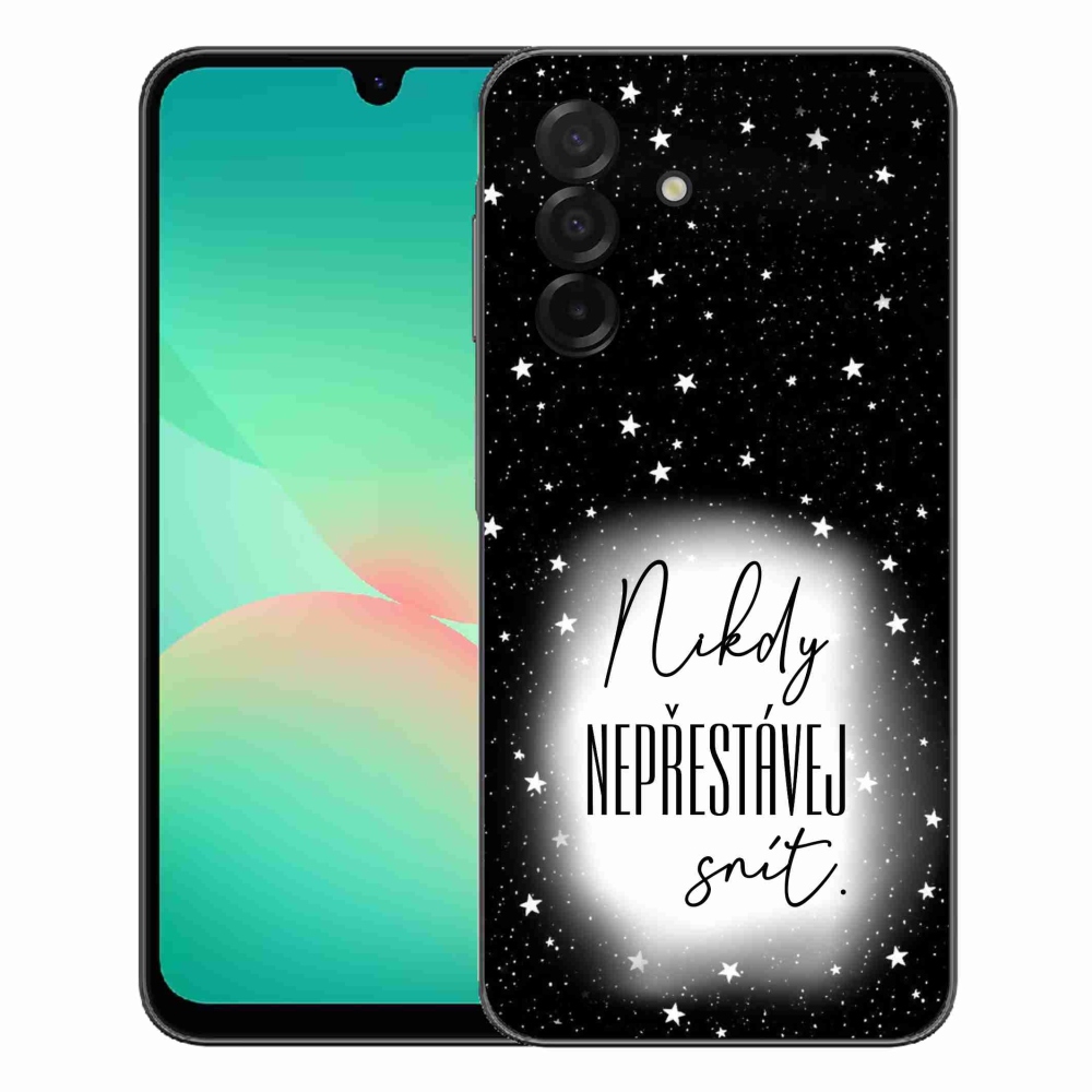 Gelový kryt mmCase na Samsung Galaxy A27 5G - citát 1 bíločerné pozadí