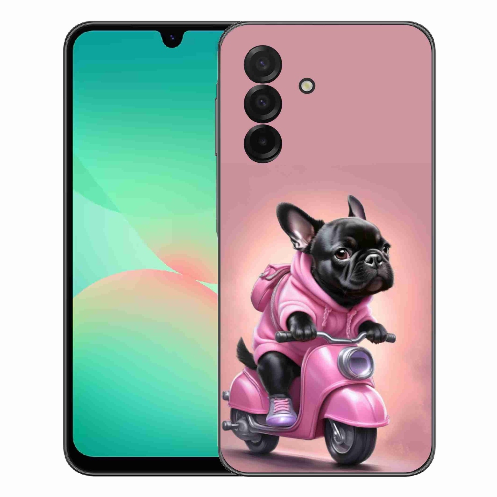 Gelový kryt mmCase na Samsung Galaxy A27 5G - francouzský buldoček na skútru