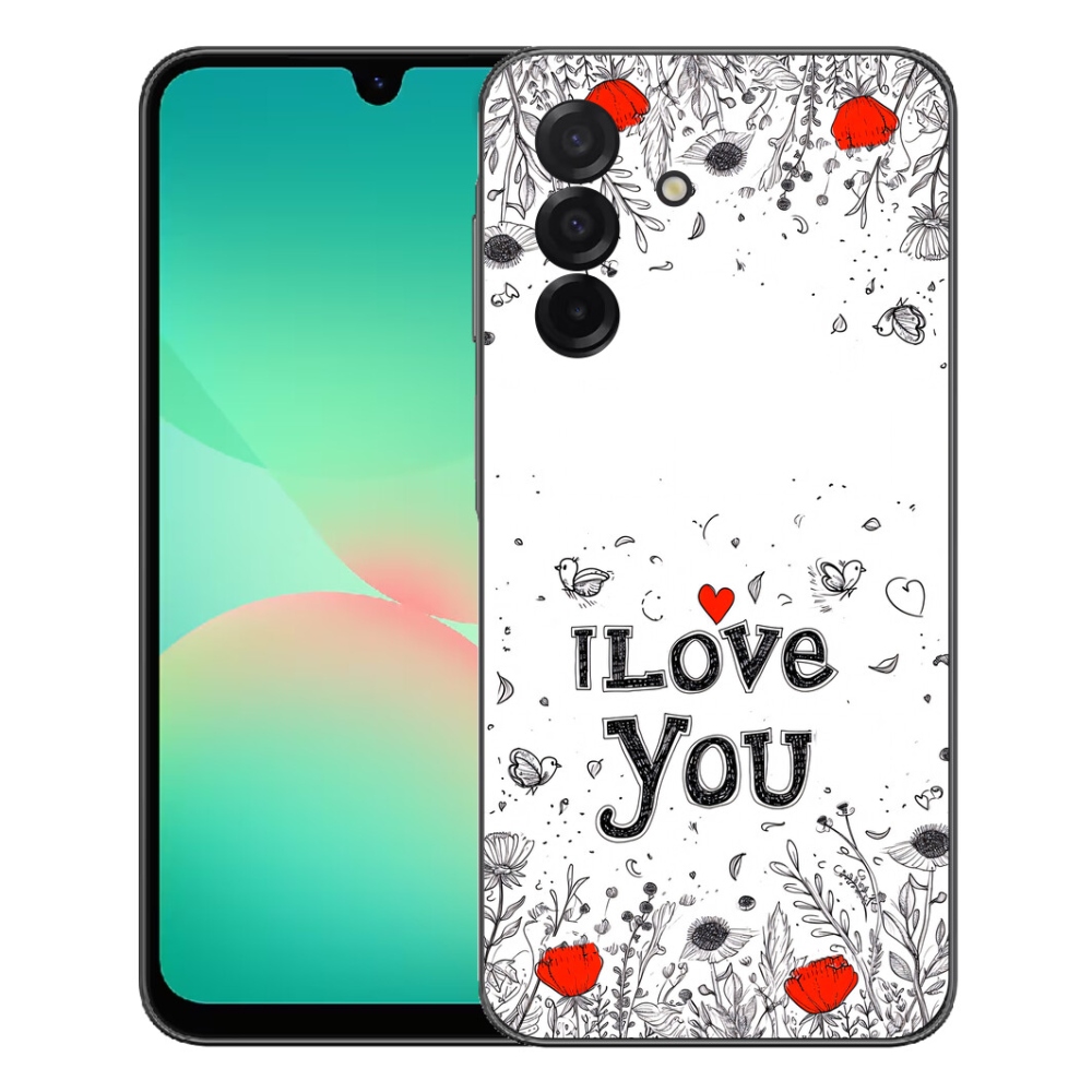 Gelový kryt mmCase na Samsung Galaxy A27 5G - I love you bílé pozadí