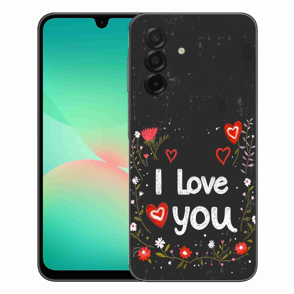 Gelový kryt mmCase na Samsung Galaxy A27 5G - I love you černé pozadí