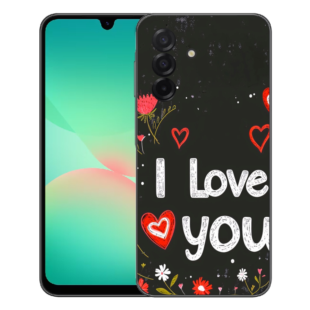 Gelový kryt mmCase na Samsung Galaxy A27 5G - I love you černé pozadí