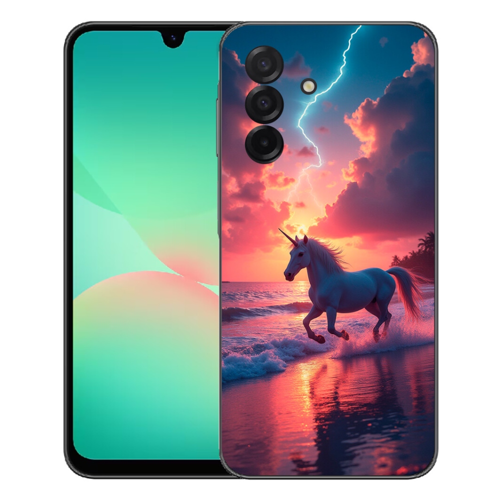 Gelový kryt mmCase na Samsung Galaxy A27 5G - jednorožec na pláži