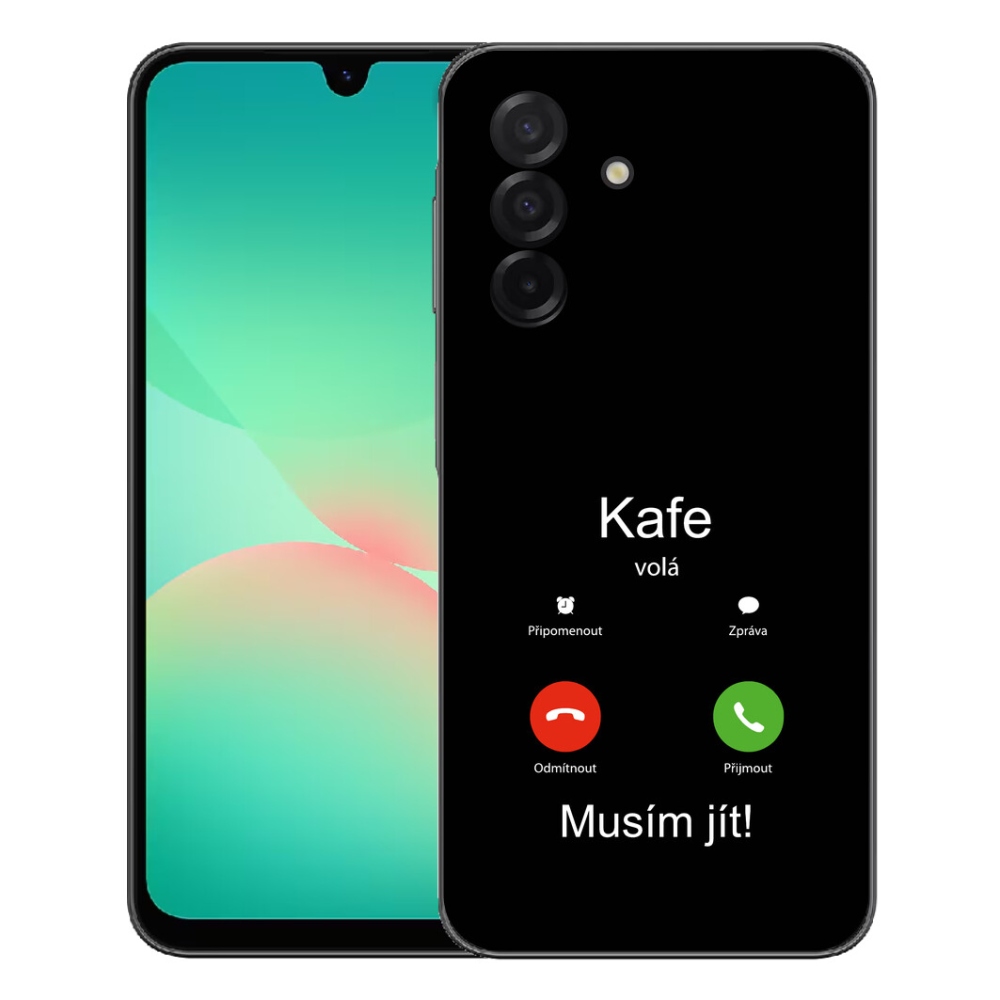 Gelový kryt mmCase na Samsung Galaxy A27 5G - kafe volá černé pozadí