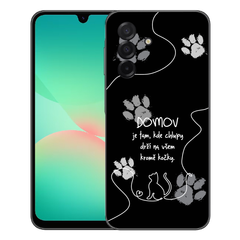 Gelový kryt mmCase na Samsung Galaxy A27 5G - kočičí motiv černé pozadí