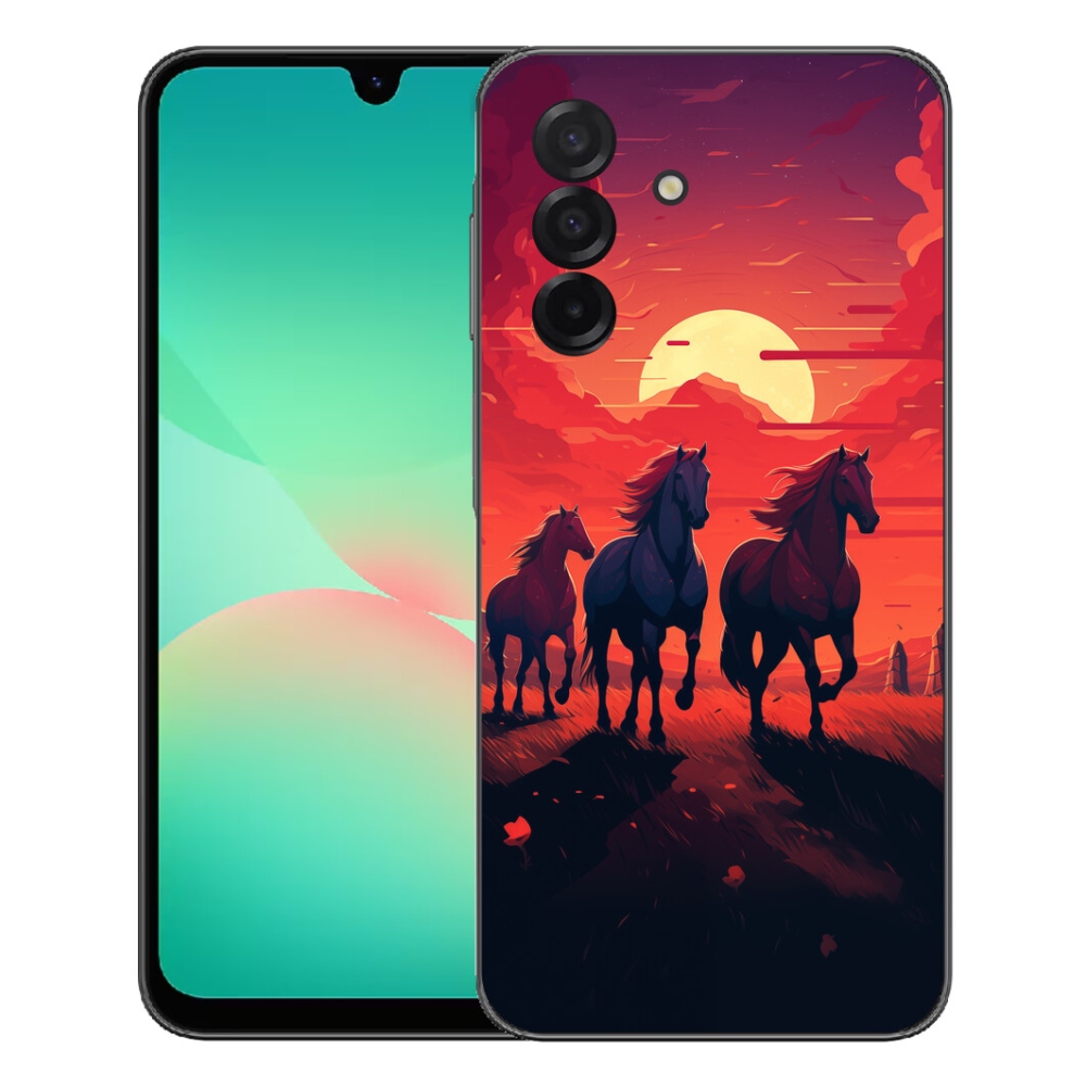 Gelový kryt mmCase na Samsung Galaxy A27 5G - koně a západ slunce