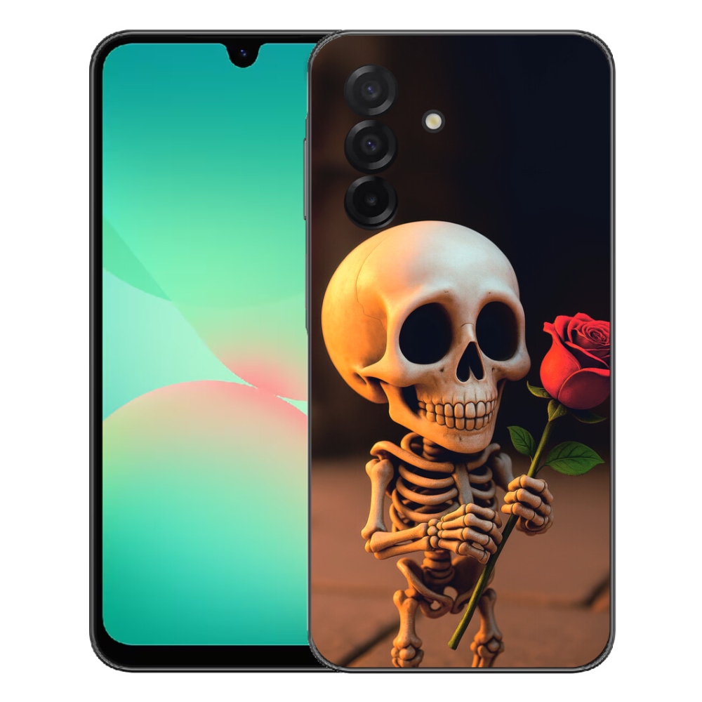 Gelový kryt mmCase na Samsung Galaxy A27 5G - kostlivec s růží
