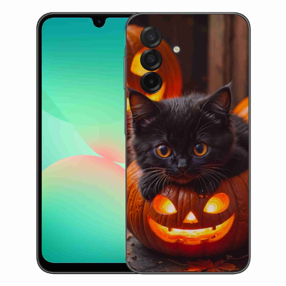 Gelový kryt mmCase na Samsung Galaxy A27 5G - kotě a dýně