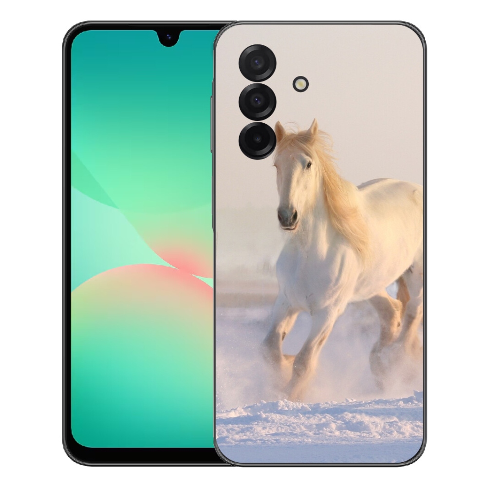 Gelový kryt mmCase na Samsung Galaxy A27 5G - kůň ve sněhu