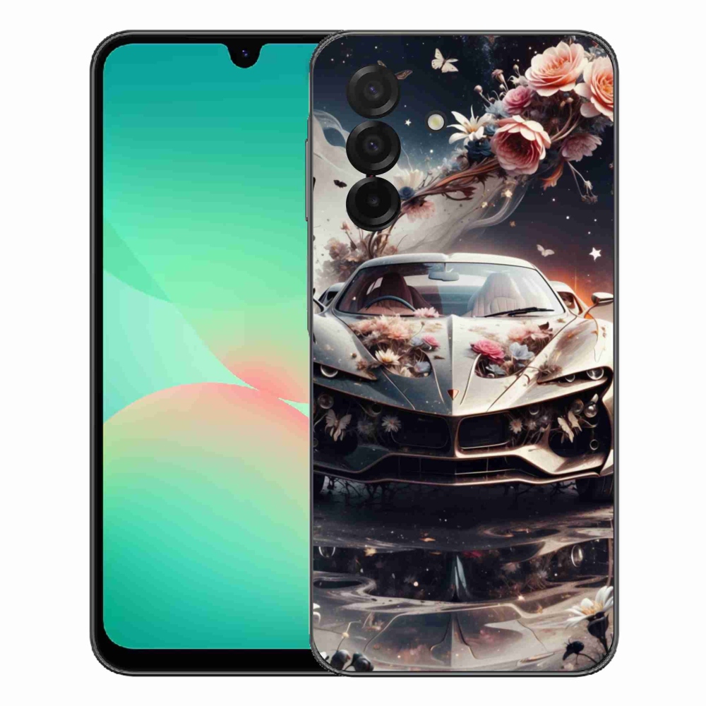 Gelový kryt mmCase na Samsung Galaxy A27 5G - květinový sportovní vůz