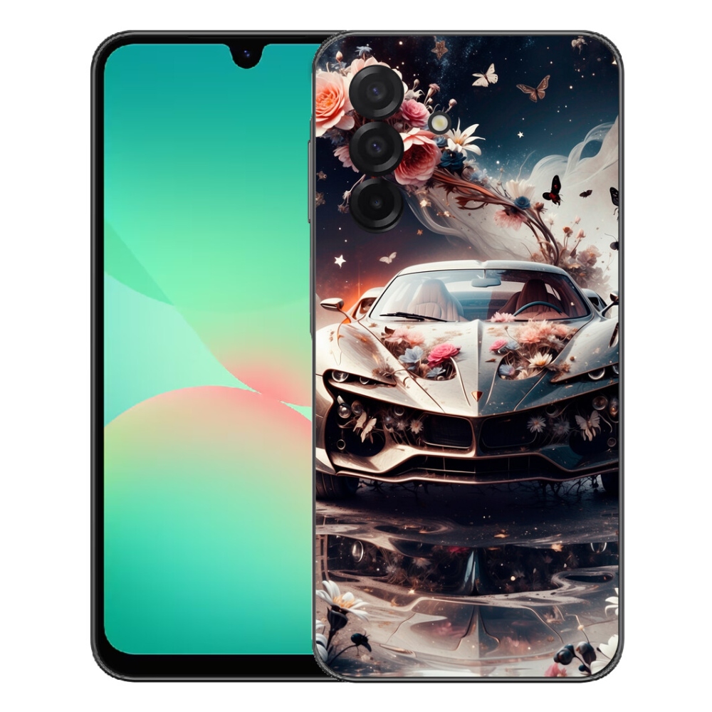 Gelový kryt mmCase na Samsung Galaxy A27 5G - květinový sportovní vůz
