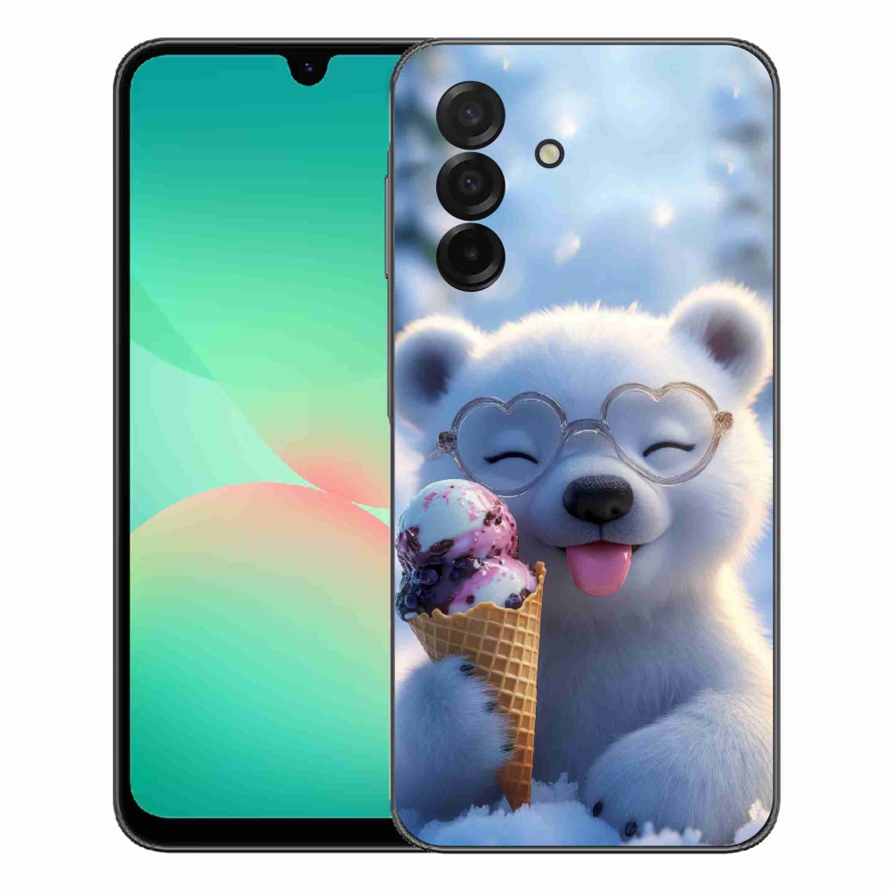 Gelový kryt mmCase na Samsung Galaxy A27 5G - medvídek se zmrzlinou