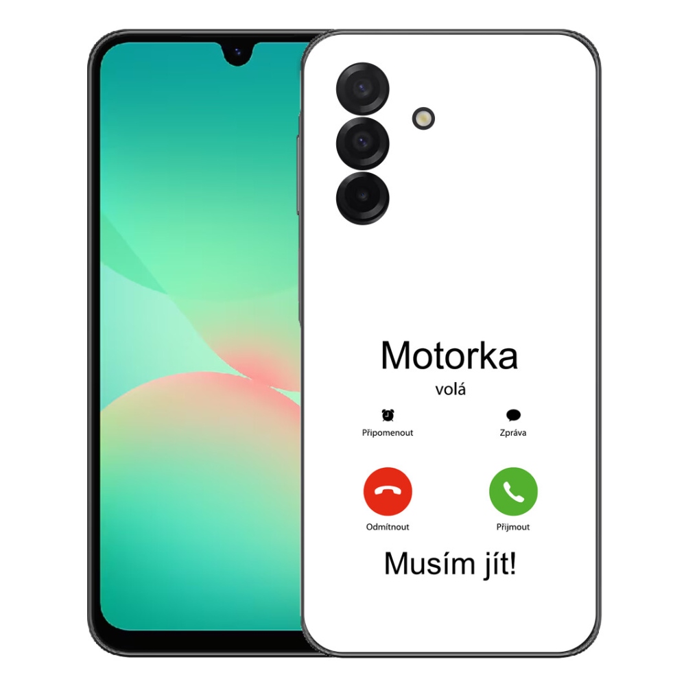 Gelový kryt mmCase na Samsung Galaxy A27 5G - motorka volá bílé pozadí