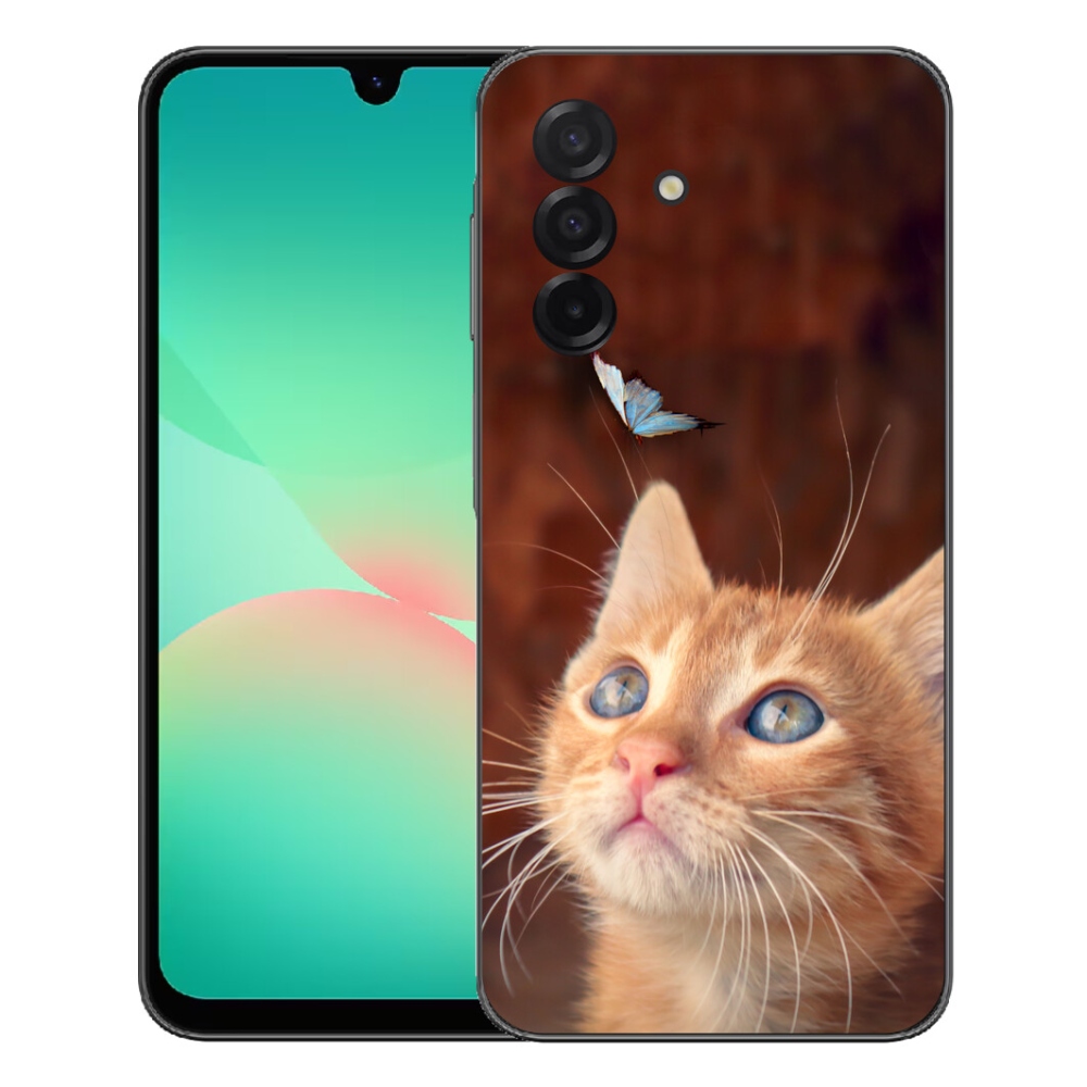 Gelový kryt mmCase na Samsung Galaxy A27 5G - motýl a kotě