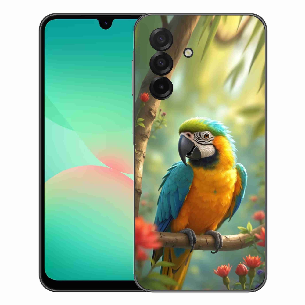 Gelový kryt mmCase na Samsung Galaxy A27 5G - papoušek ara modrožlutá