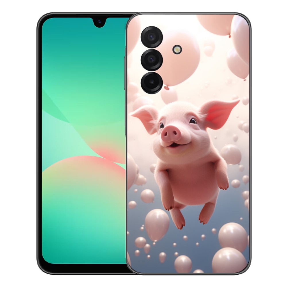 Gelový kryt mmCase na Samsung Galaxy A27 5G - prasátko s balónky