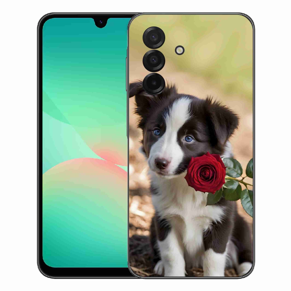 Gelový kryt mmCase na Samsung Galaxy A27 5G - roztomilá border kolie s růží