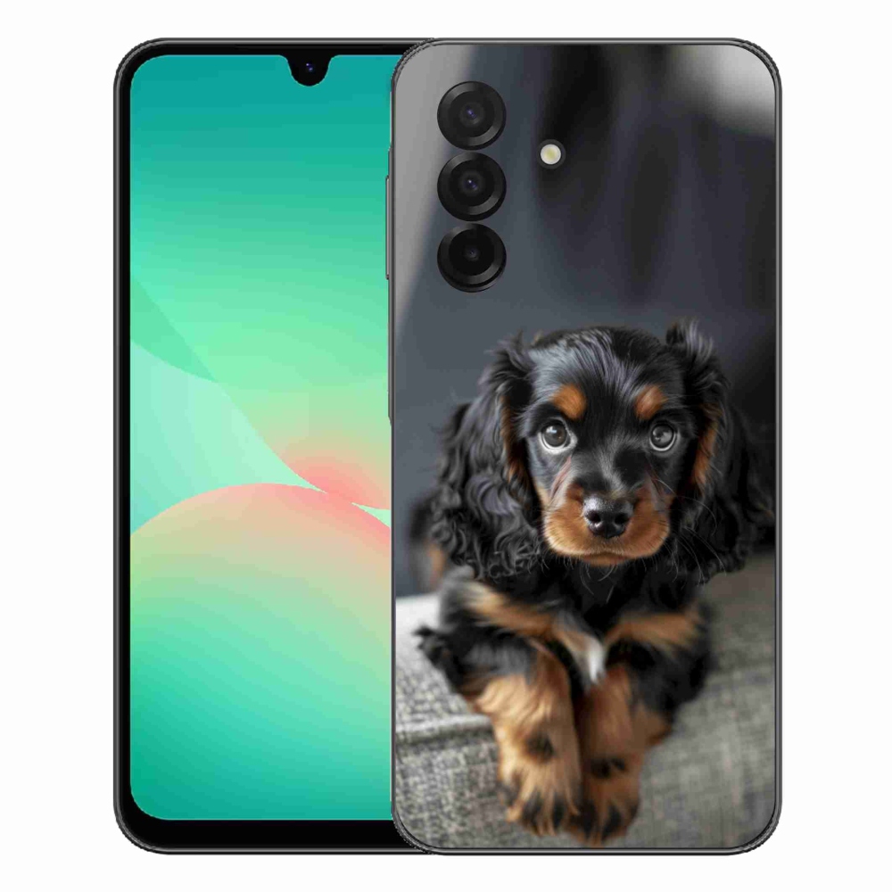 Gelový kryt mmCase na Samsung Galaxy A27 5G - roztomilý dlouhosrstý jezevčík