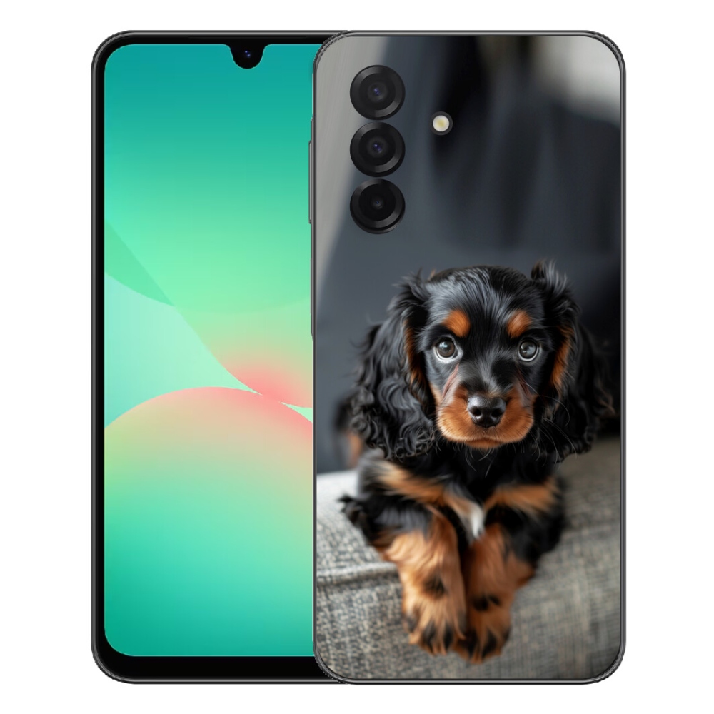 Gelový kryt mmCase na Samsung Galaxy A27 5G - roztomilý dlouhosrstý jezevčík