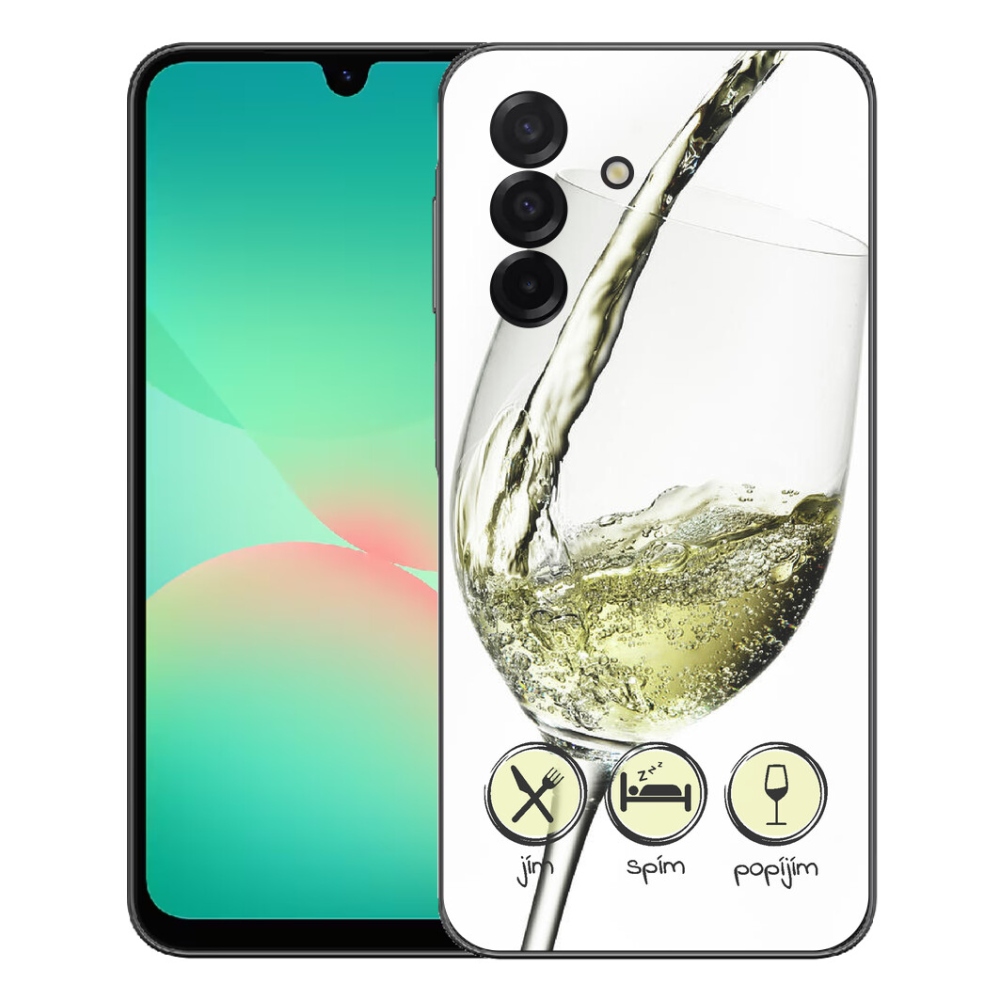 Gelový kryt mmCase na Samsung Galaxy A27 5G - sklenička vína bílé