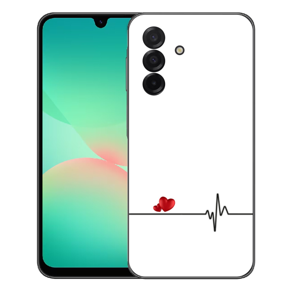 Gelový kryt mmCase na Samsung Galaxy A27 5G - srdce a tep bílé pozadí
