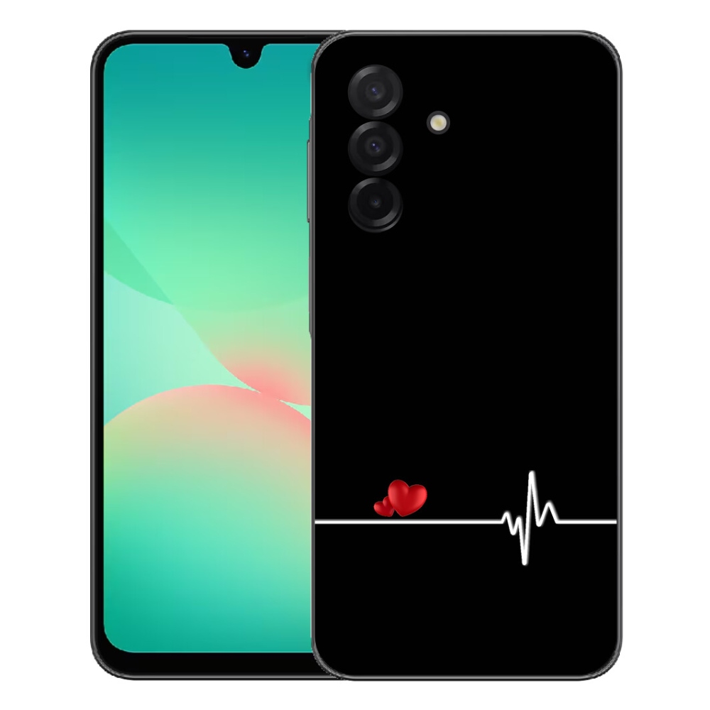 Gelový kryt mmCase na Samsung Galaxy A27 5G - srdce a tep černé pozadí