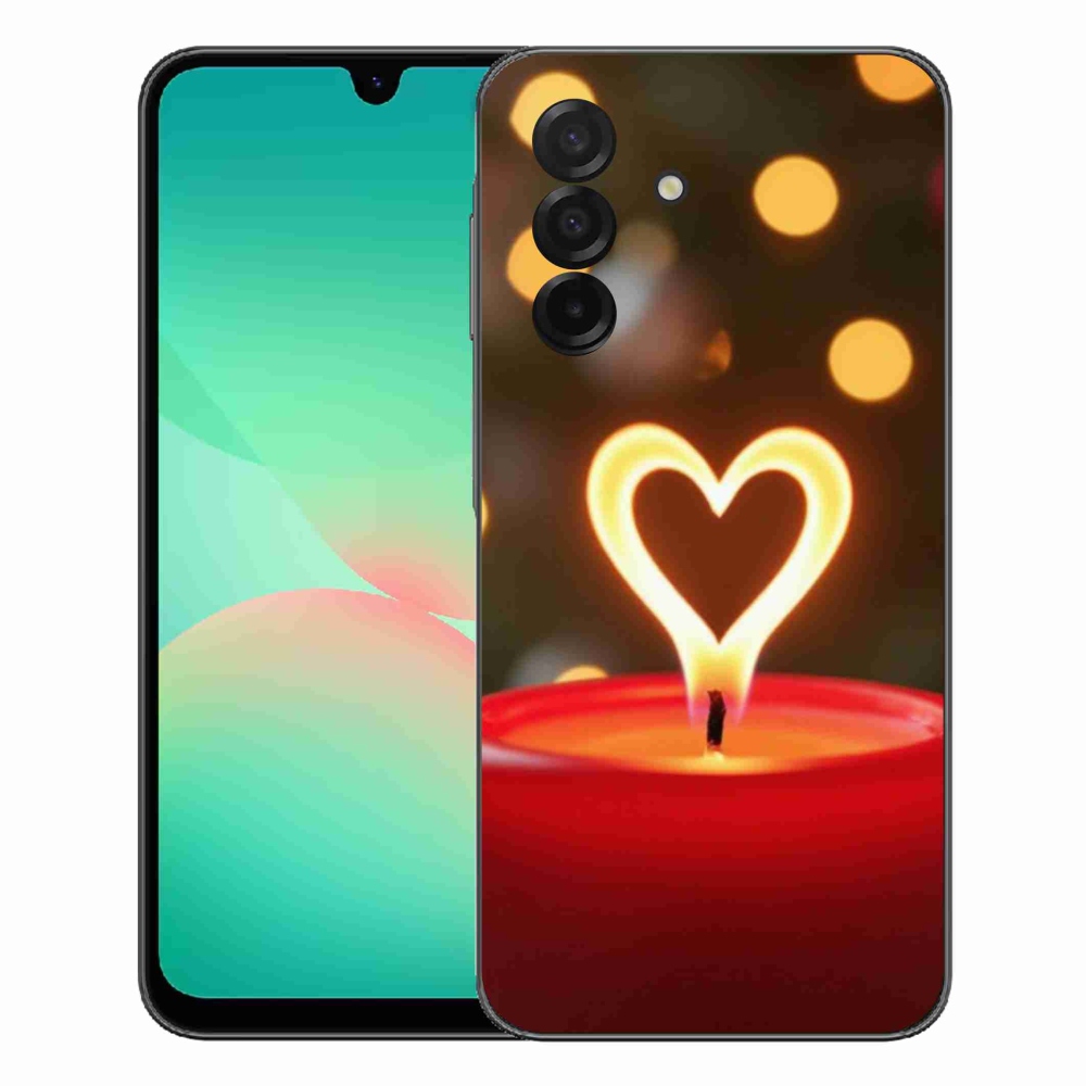 Gelový kryt mmCase na Samsung Galaxy A27 5G - srdce z plamene