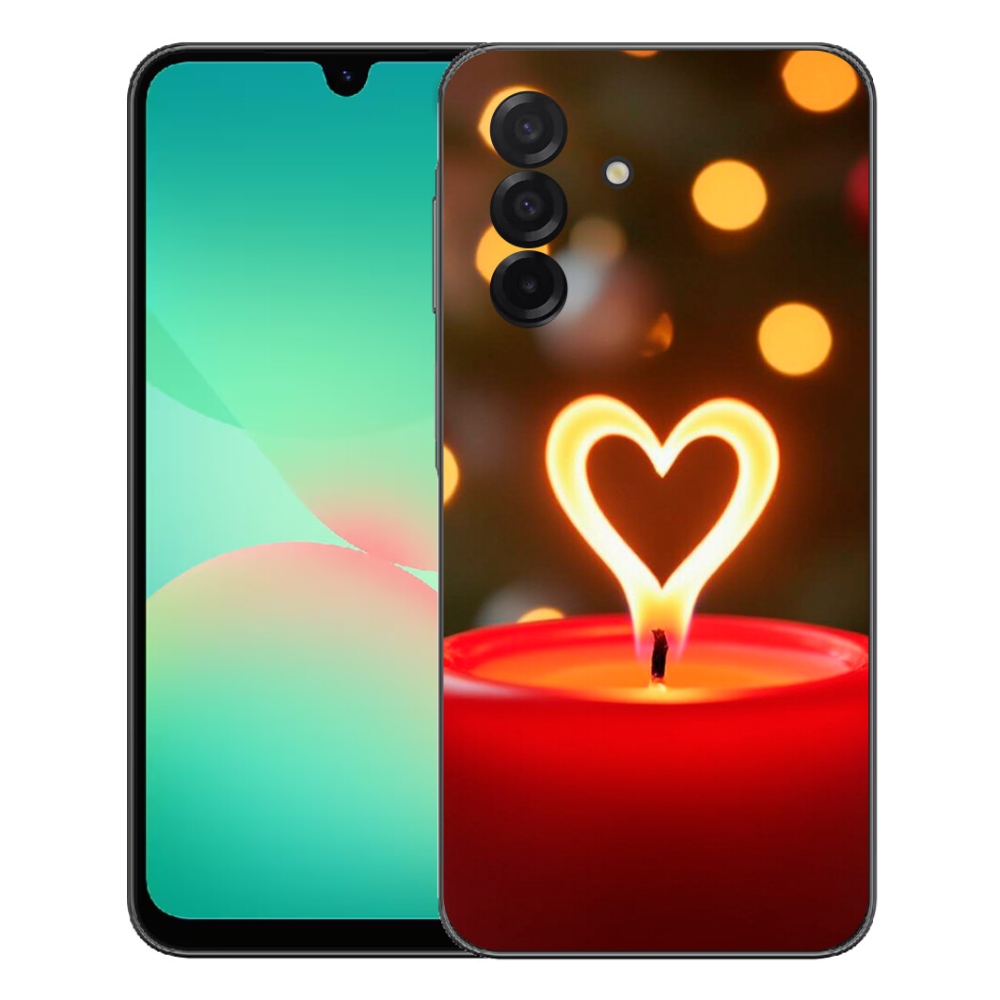 Gelový kryt mmCase na Samsung Galaxy A27 5G - srdce z plamene