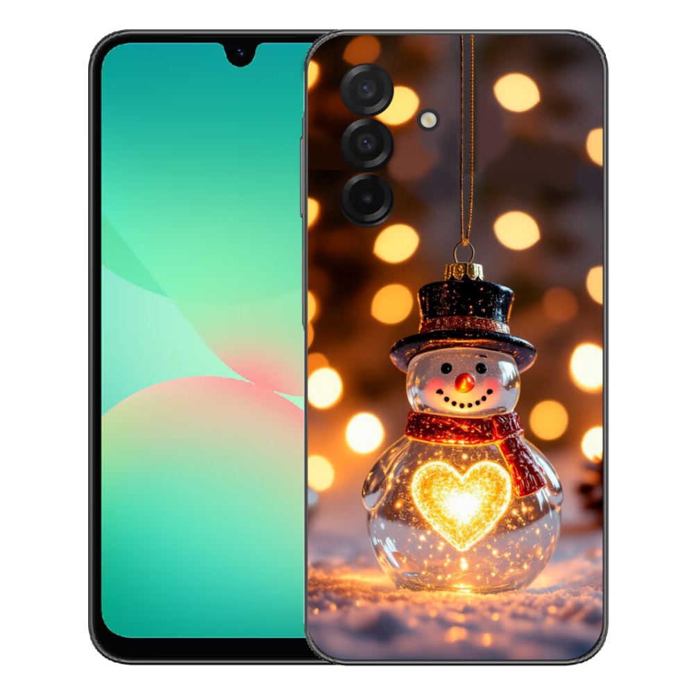 Gelový kryt mmCase na Samsung Galaxy A27 5G - svítící vánoční sněhulák
