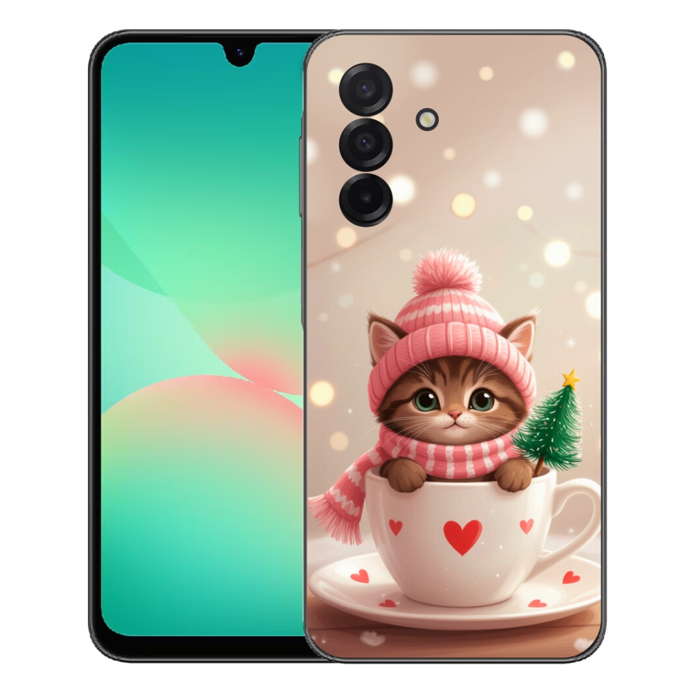 Gelový kryt mmCase na Samsung Galaxy A27 5G - vánoční kotě v hrnku