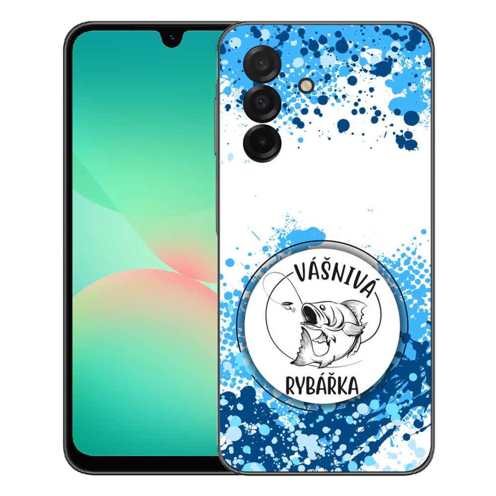 Gelový kryt mmCase na Samsung Galaxy A27 5G - vášnivá rybářka bílé pozadí