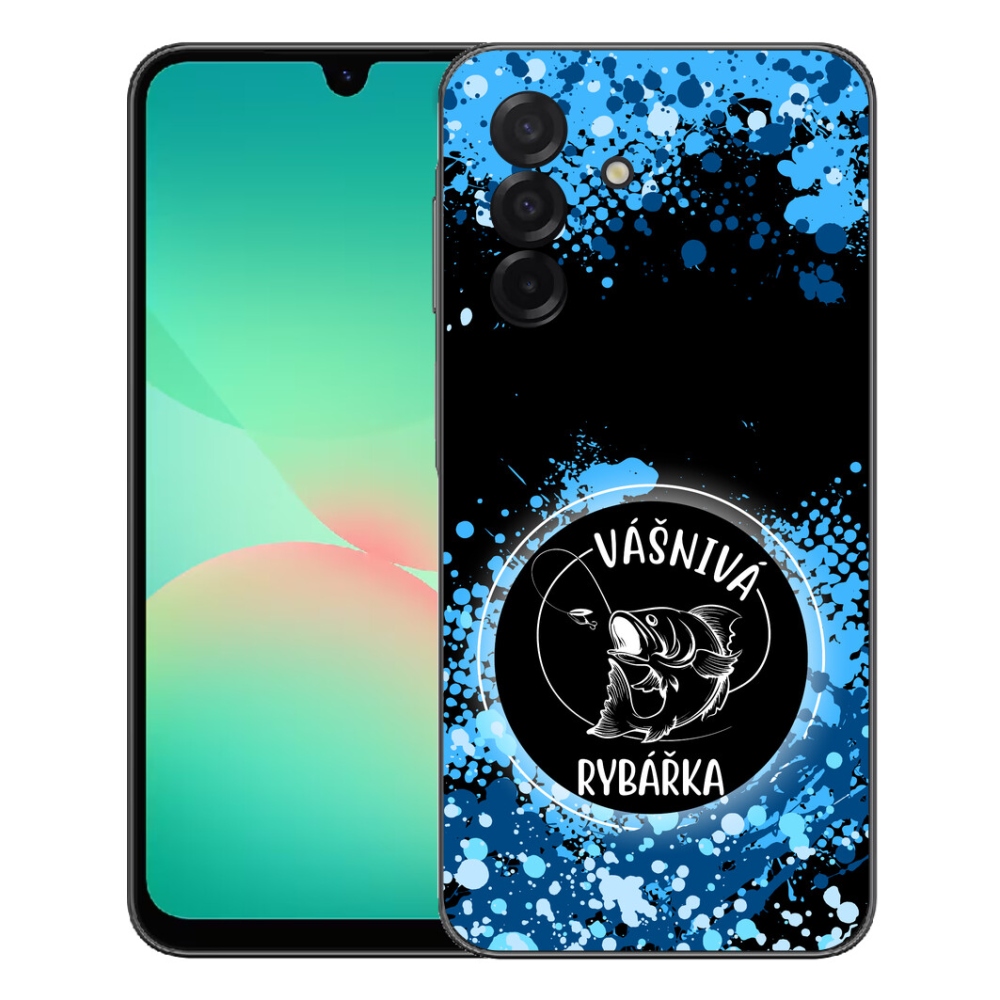 Gelový kryt mmCase na Samsung Galaxy A27 5G - vášnivá rybářka černé pozadí