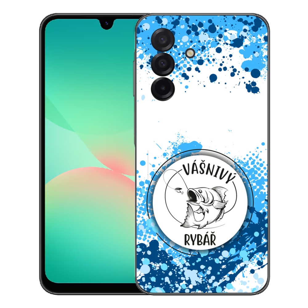 Gelový kryt mmCase na Samsung Galaxy A27 5G - vášnivý rybář bílé pozadí