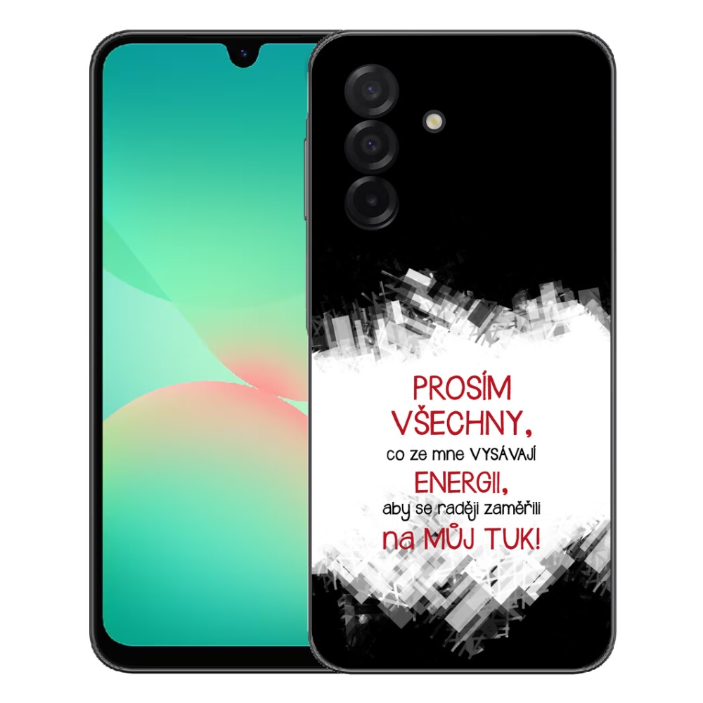 Gelový kryt mmCase na Samsung Galaxy A27 5G - vtipný text 1 červený