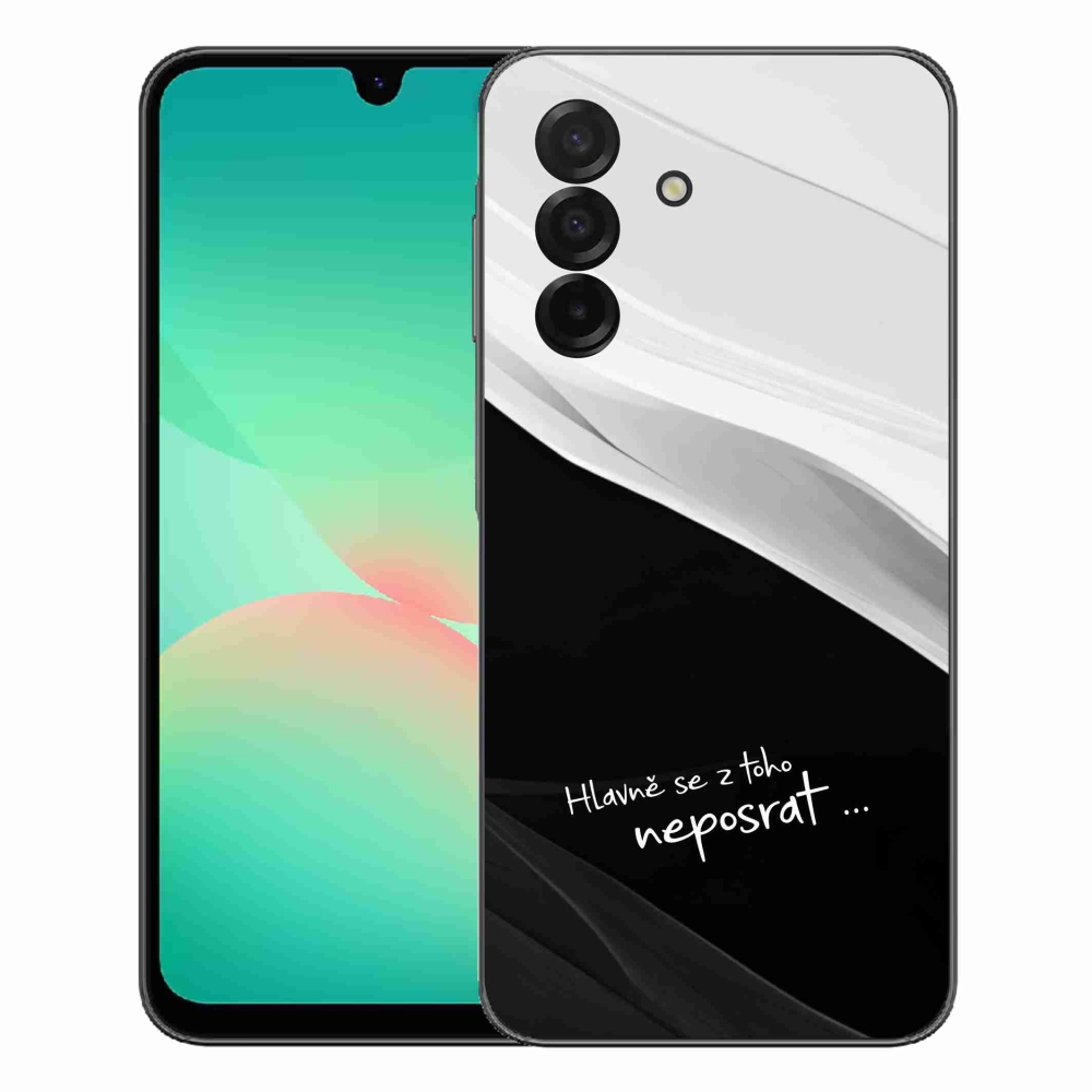 Gelový kryt mmCase na Samsung Galaxy A27 5G - vtipný text 13 černobílé pozadí